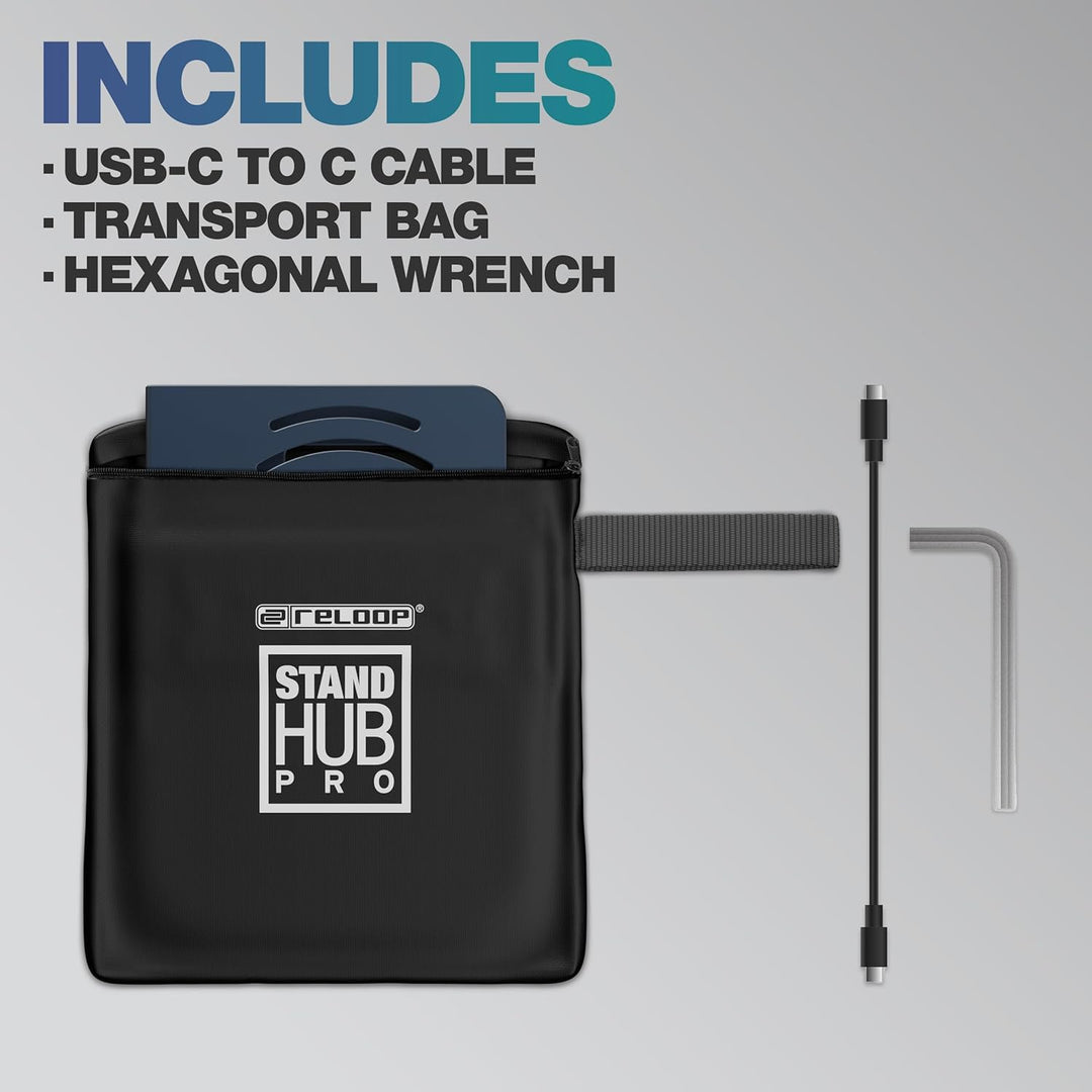 Reloop Stand Hub Pro - Laptop-Ständer und 10-in-1-Multimedia-Hub mit Power Delivery