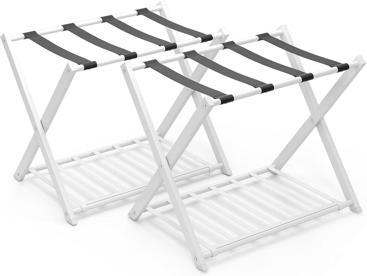 GIANTEX Kofferständer Klappbar, 2er Set, 2-Stöckige Kofferablage Metall, Gepäckablage Gepäckständer