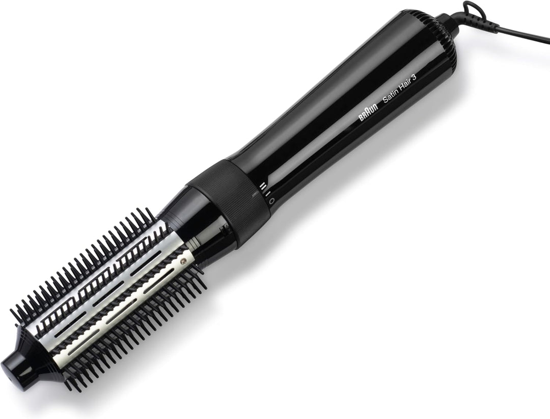 Braun Satin Hair 3 Warmluft-Lockenbürste, inkl. Kamm- und Bürstenaufsatz, AS 330, schwarz, 1er Pack,