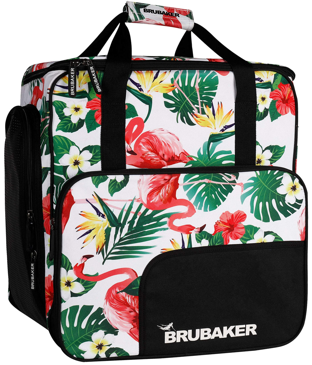 BRUBAKER CarverSpotlight Skischuhtasche Helmtasche Rucksack mit Schuhfach - Flamingos