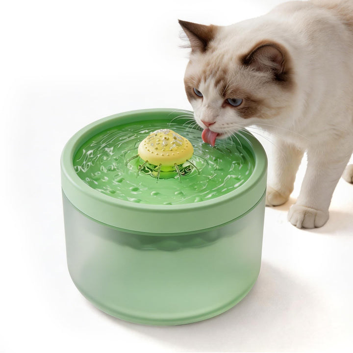 Kompakter Leiser Katzenbrunnen 1,8L Mehrschichtfilter Zirkulation Gruen, Gruen