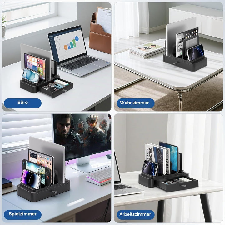 KDD Vertikaler Laptop Ständer mit Schublade – 7 in 1 Laptop Stand & Platzsparende MacBook Ständer mi