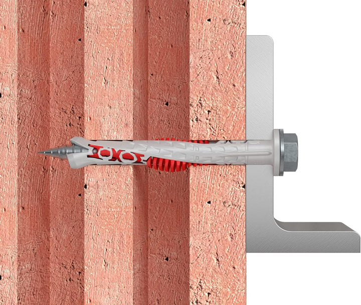 fischer DuoXpand 10 x 80 FUS R, Universaldübel mit nicht rostender Sechskantschraube & angeformter U