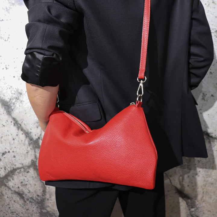 SH Leder Echtleder Umhängetasche mittelgrosse schultertasche Abendtasche Clutch Crossbody Bag Messen