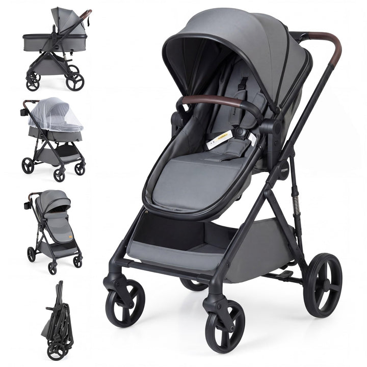 GIANTEX 2-in-1 Kinderwagen bis 22 kg, Faltbarer Buggy mit umkehrbarem Sitz, verstellbare Rückenlehne