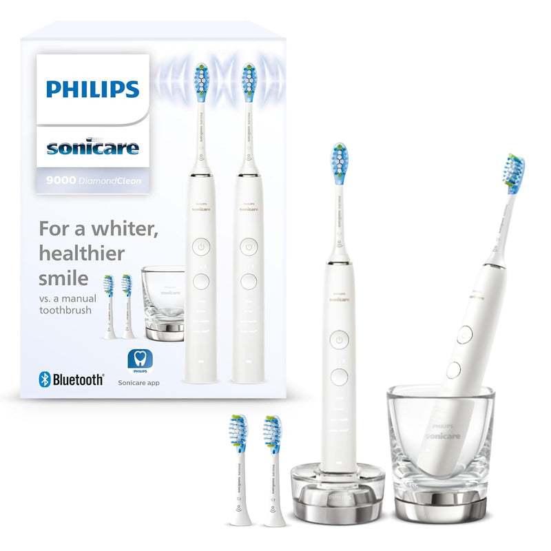 Philips Sonicare DiamondClean 9000 Elektrische Zahnbürste Doppelpack - 2 Schallzahnbürsten, 1x Ladeg