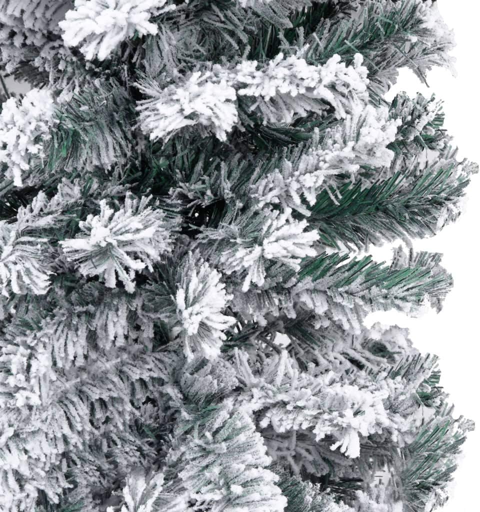 vidaXL Schlanker Künstlicher Weihnachtsbaum Beschneit Christbaum Tannenbaum Dekobaum Kunstbaum Weihn