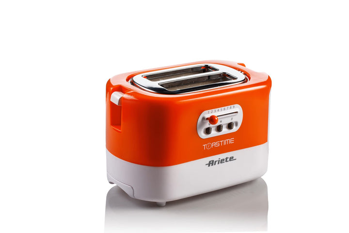 Ariete 159 Toasttime, Weisser Toaster, 2 Scheiben Kapazität, 9 Bräunungsstufen, 700 W, 3 Funktionen,