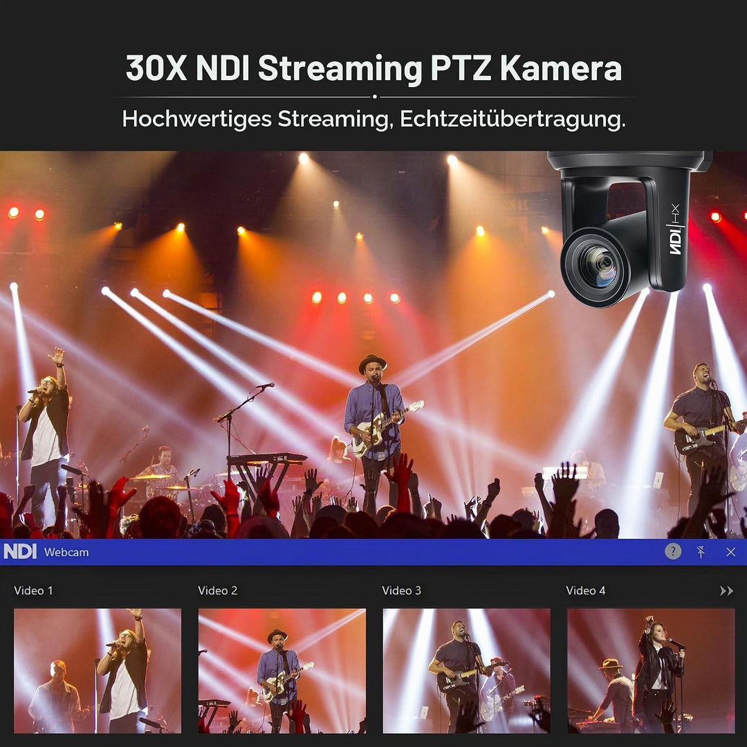 TONGVEO NDI AI Auto-Tracking IP PTZ Kamera SDI/HDMI/USB3.0/LAN PoE 30X Optischer + 8X Digitaler Zoom