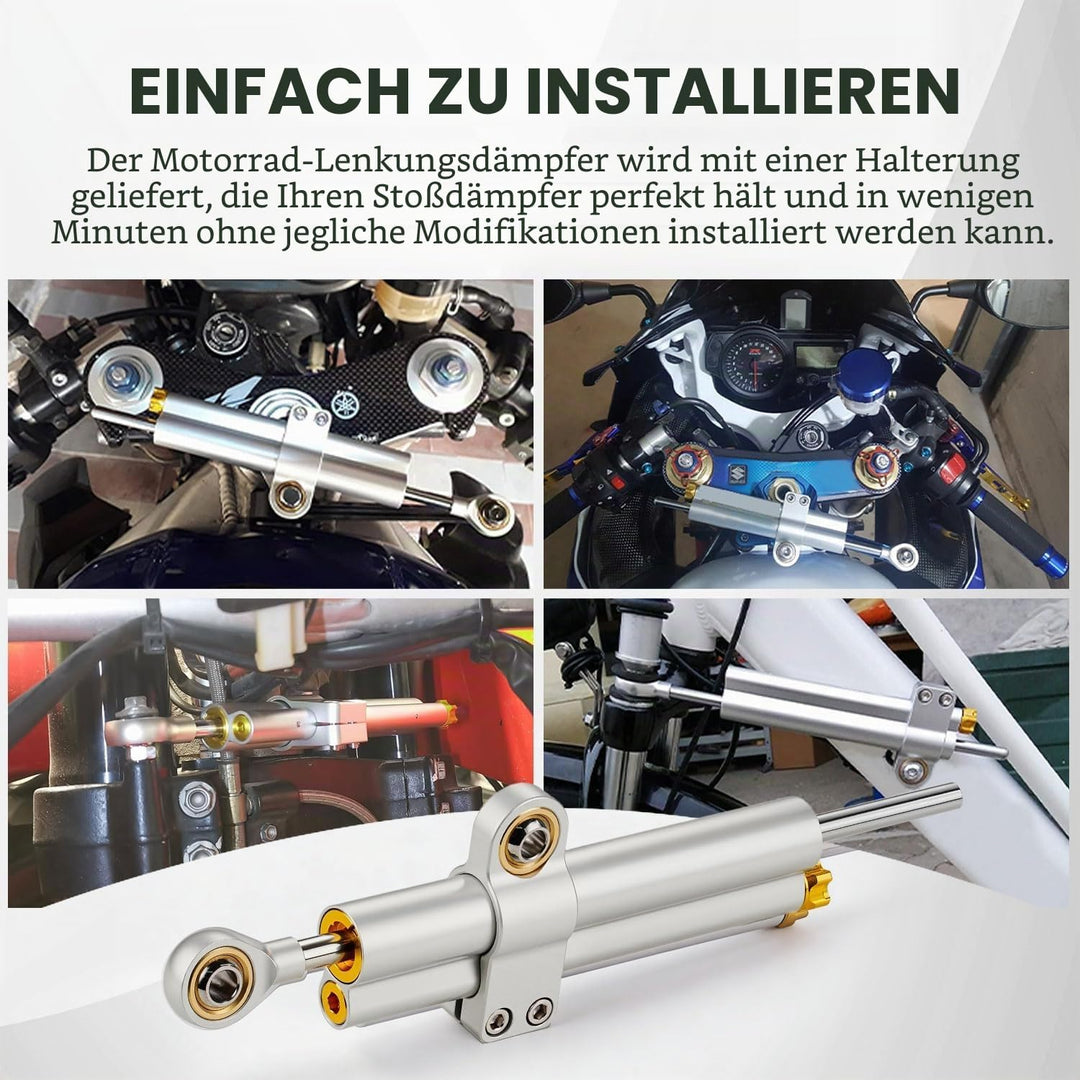 Lenkungsdämpfer Motorrad,CNC Aluminium Motorrad Lenkungsdämpfer Stabilisator Universal Einstellbar F