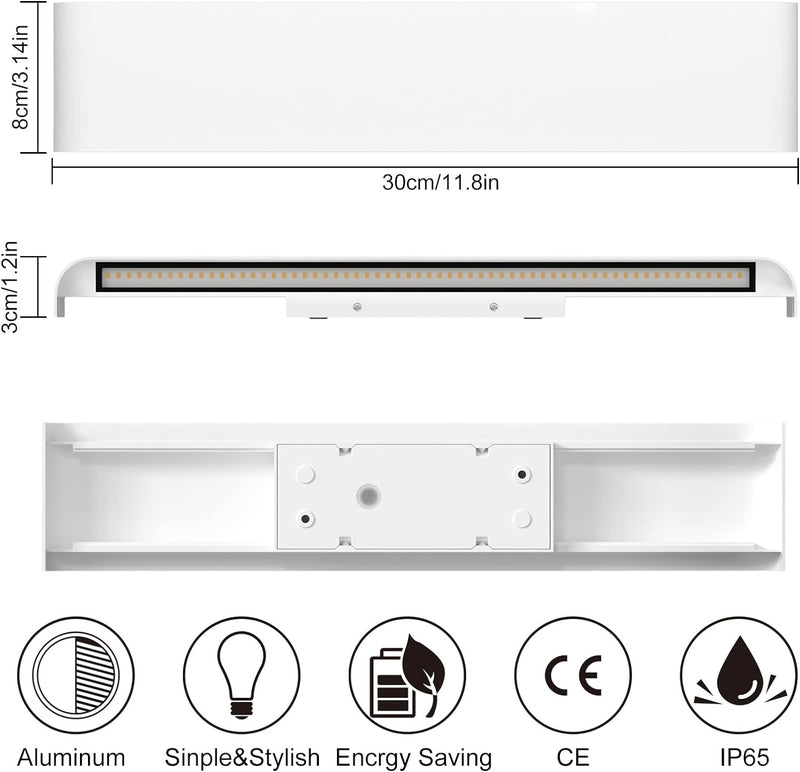 ChangM Wandleuchte LED Aussen Innen 2 Stücke Wandleuchten 12W Wandlampe mehr Hell Moderne Wandbeleuc