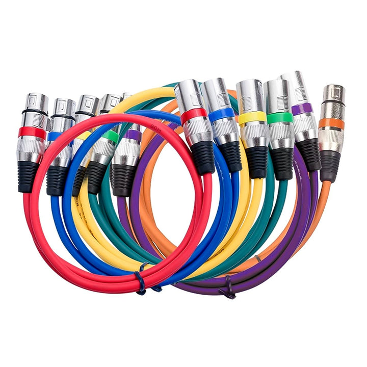 6 Packungen Mikrofonkabel XLR-Kabel Mikrofonkabel Stecker auf Buchse Symmetrisches XLR-Mikrofonkabel