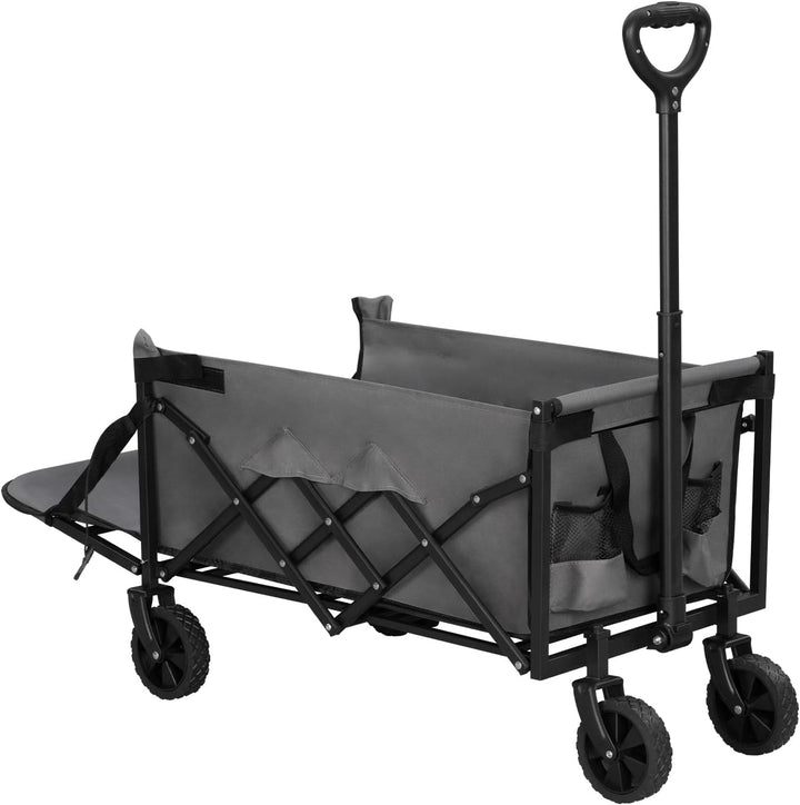 WOLTU Bollerwagen faltbar, 110L + 150kg Tragkraft, Handwagen mit 2 Getränkehaltern, 4 abnehmbaren Rä