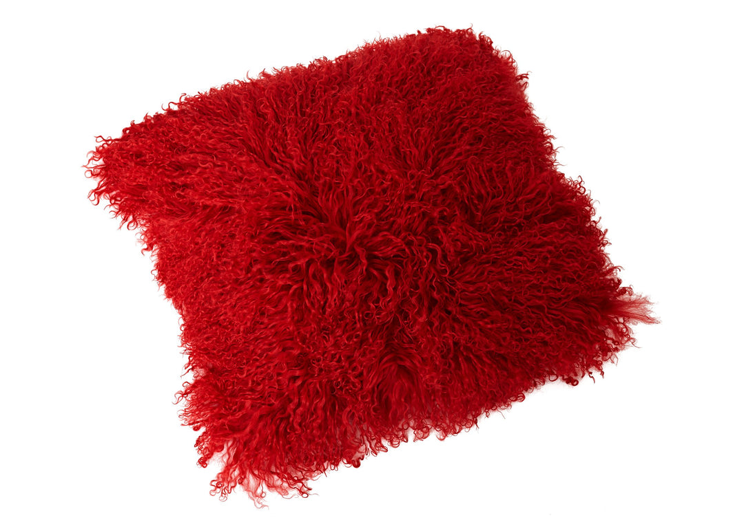 Reissner Lammfelle Tibet Lammfell Kissenbezug langflorig 30x30cm JAY14 Farbe dunkelrot Jay14 Dunkelr