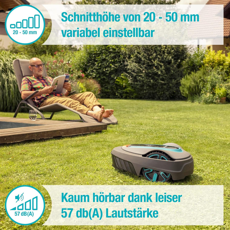 Gardena Mähroboter smart SILENO life 1000 m² Set: Innovative LONA AI-Technologie, Steuerung per App,