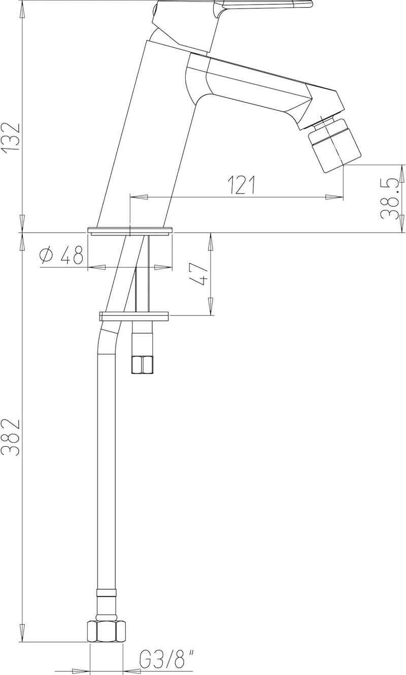 Paini Giada 304 Einhebelmischer Bidet, Badezimmer, Chrom, modernes Design, komplett in Italien herge