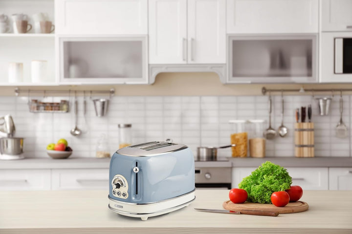 Ariete Vintage 155, 2-Scheiben-Toaster, Retro Toaster mit 6 Toaststufen, Automatischer Auswurf, Auft