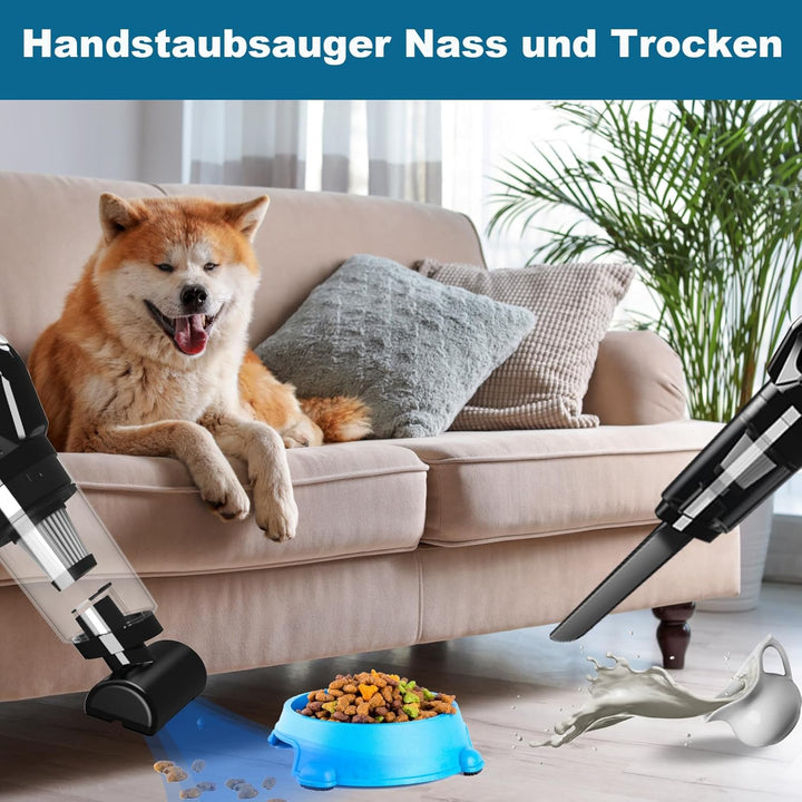 Handstaubsauger,16000Pa Handstaubsauger Akku Testsieger Beutellos,120W Autostaubsauger Stark Mini Na