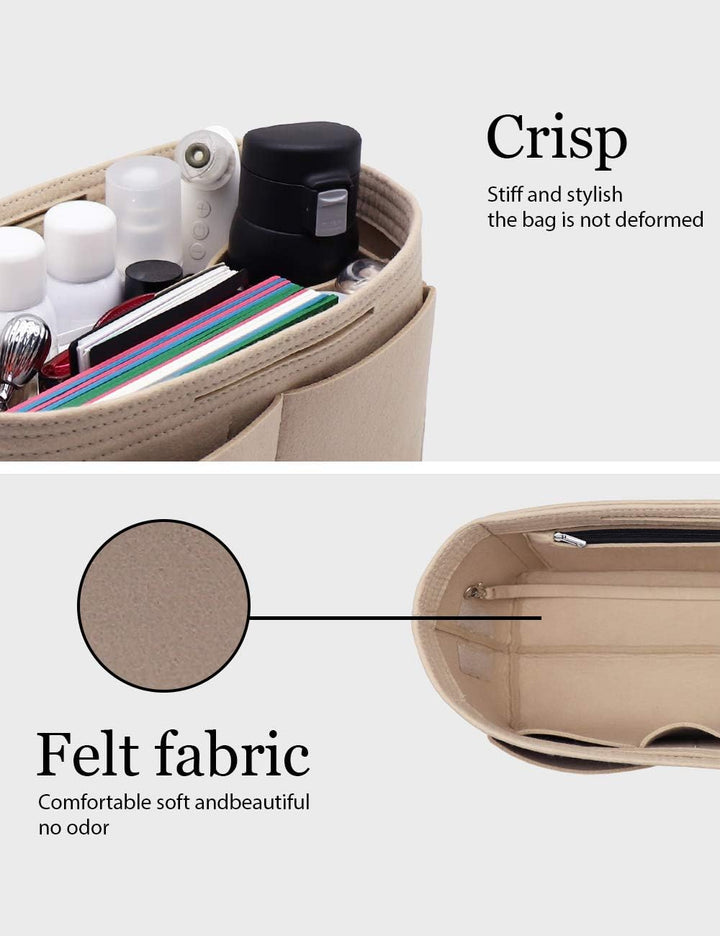 Handtascheneinsatz/Organizer aus Filz, Reissverschluss-Taschenbeutel, Tasche-in-der-Tasche, Flaschen