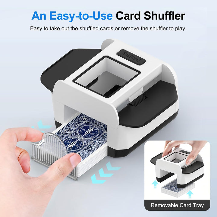 Automatic Card Shuffler|1-2 Deck Electric Card Shuffle Machine|Portable Rechargeable Batteries|for o