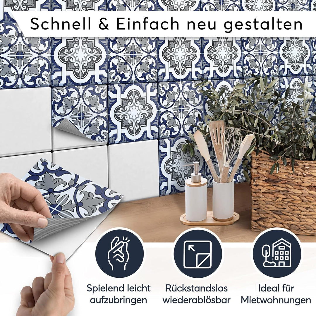 CREATISTO Klebefliesen Stickerfliesen Fliesenfolie - Aufkleber Sticker für Wandfliesen I Klebefliese