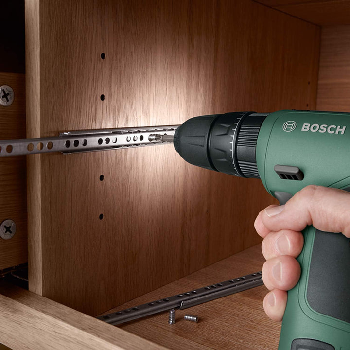 Bosch Akku Bohrschrauber EasyImpact 1200 (2x Akkus, 12 Volt System, 19tlg. Zubehör-Set, im Koffer) S