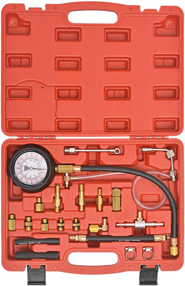 vidaXL Benzin Drucktester Drucktester Druckmesser Einspritzanlage Kraftstoffdruckprüfer Werkzeug Sat