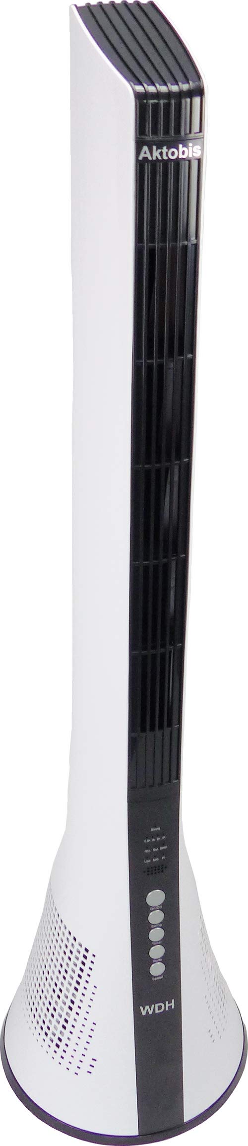 Aktobis Turmventilator WDH-TW1803 modernes Design mit Swing- und Timerfunktion, in Farbe weiss mit s