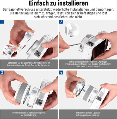 NEEWER Weitwinkelobjektiv kompatibel mit Sony ZV1 Kamera, 2 in 1 18mm HD Weitwinkel und 10 Fach Makr