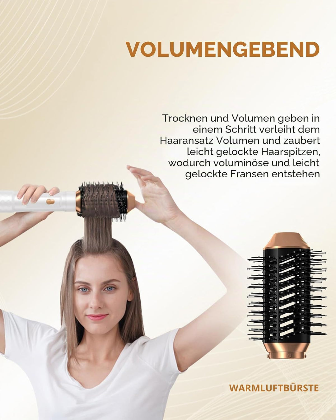 UKLISS Airstyler 6 in 1 Hairstyler Haarstyler mit Air Lockenstab Föhn Heissluftbürste Haarstyling Ge