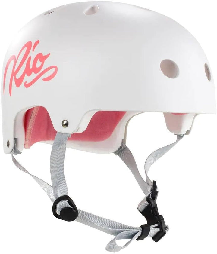 Rio Roller Script Helm, Unisex, für Erwachsene, Unisex-Erwachsene 57/59 cm Weiss, 57/59 cm Weiss