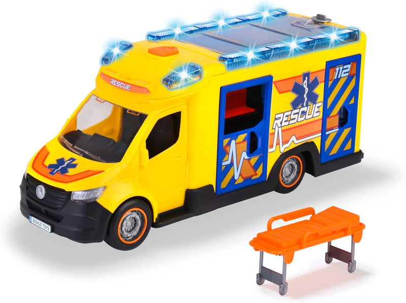 Dickie Toys - Rettungswagen Mercedes-Benz Sprinter (34,5 cm) - grosses Spielzeugauto mit Sirene, Bla