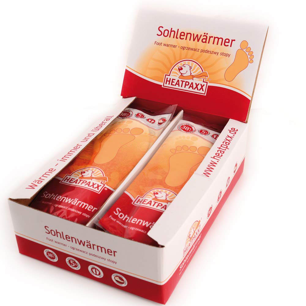 HeatPaxx Sohlenwärmer - 5 oder 30 Paar extra warme Wärmesohlen/Fusswärmer für daheim & unterwegs. Re