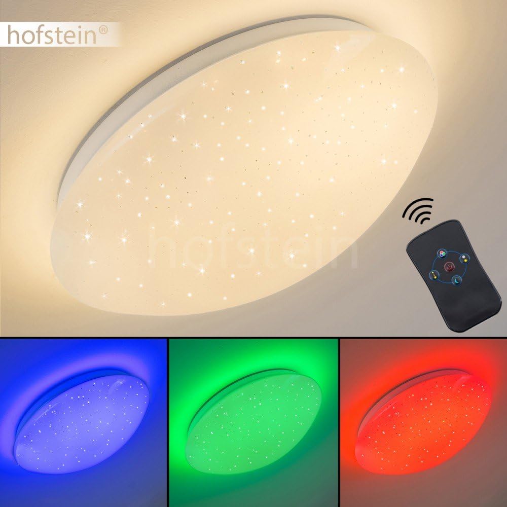 LED Deckenleuchte Quebec, dimmbare Deckenlampe aus Metall in Weiss, mit Nachtlichtfunktion, 8 Watt,