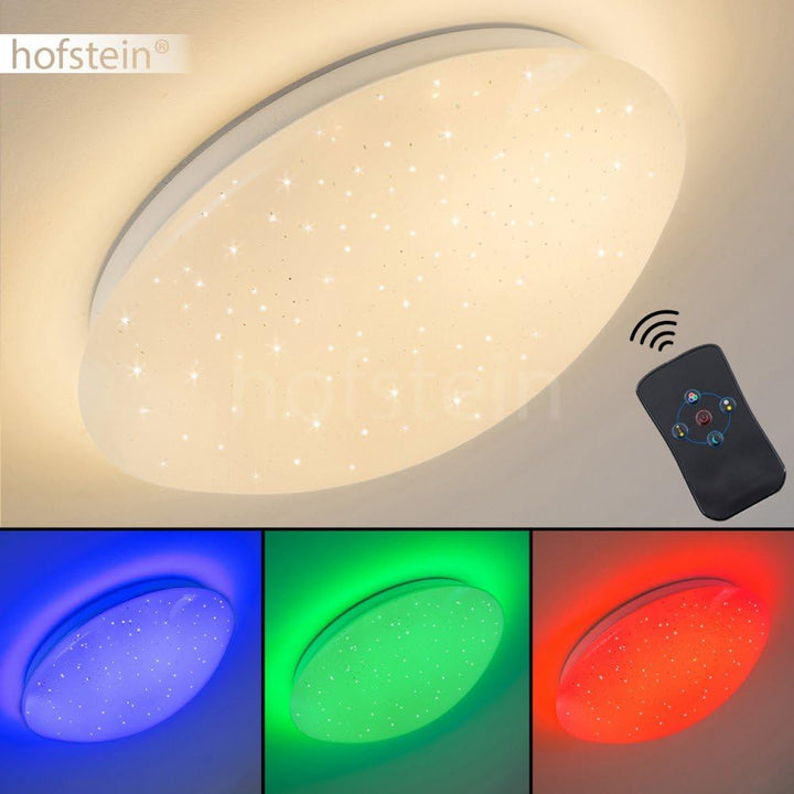 LED Deckenleuchte Quebec, dimmbare Deckenlampe aus Metall in Weiss, mit Nachtlichtfunktion, 8 Watt,