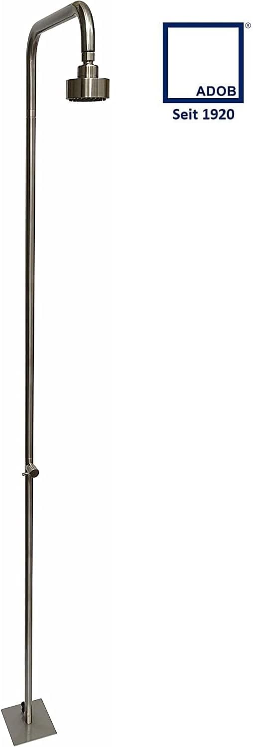 Design Gartendusche Aussendusche Pooldusche Deluxe aus hochwertigem Edelstahl Nickel gebürstet, Kopf