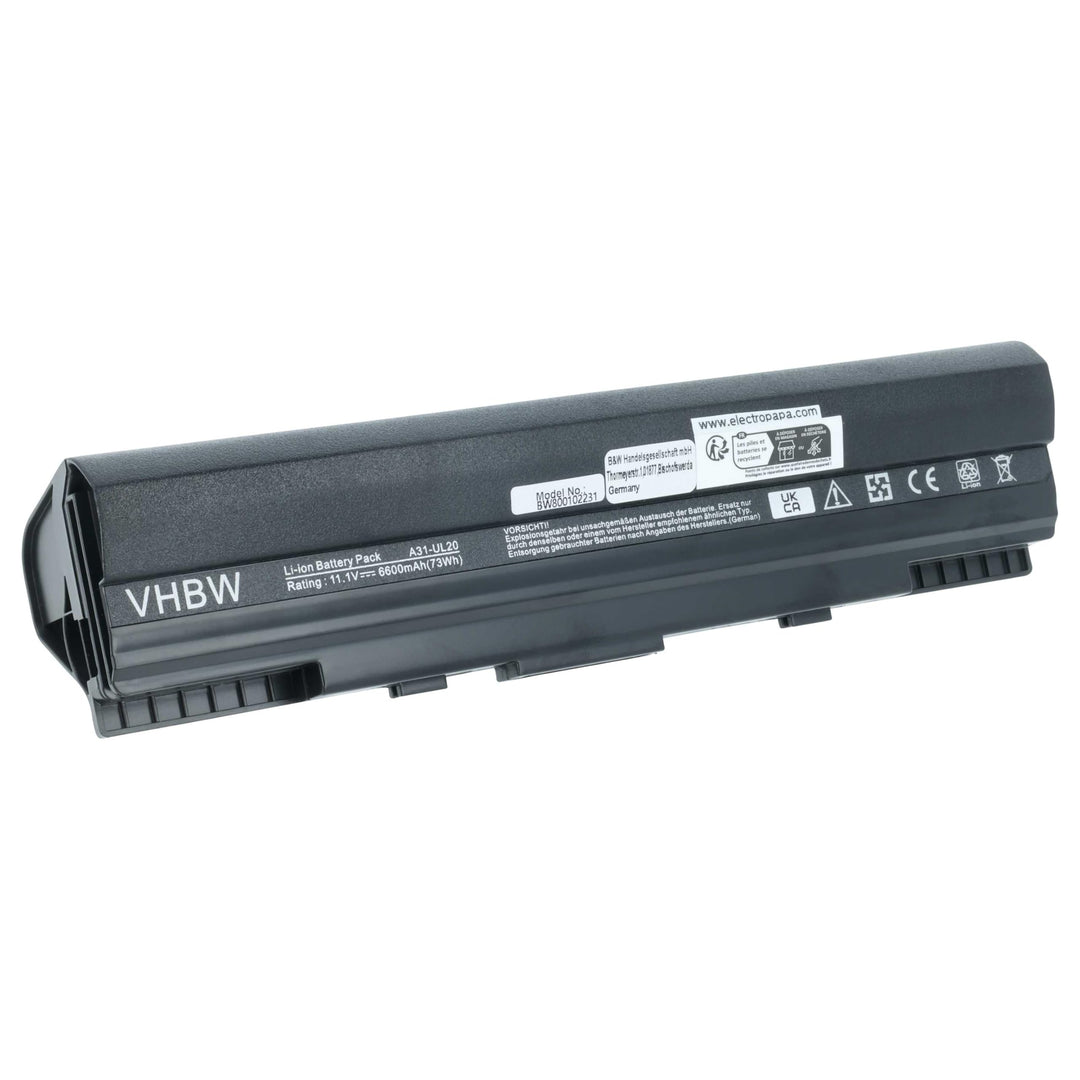 vhbw Akku kompatibel mit Asus Eee PC 1201HA, 1201HAB, 1201HAG, 1201K, 1201N, 1201N-PU17-BK Notebook