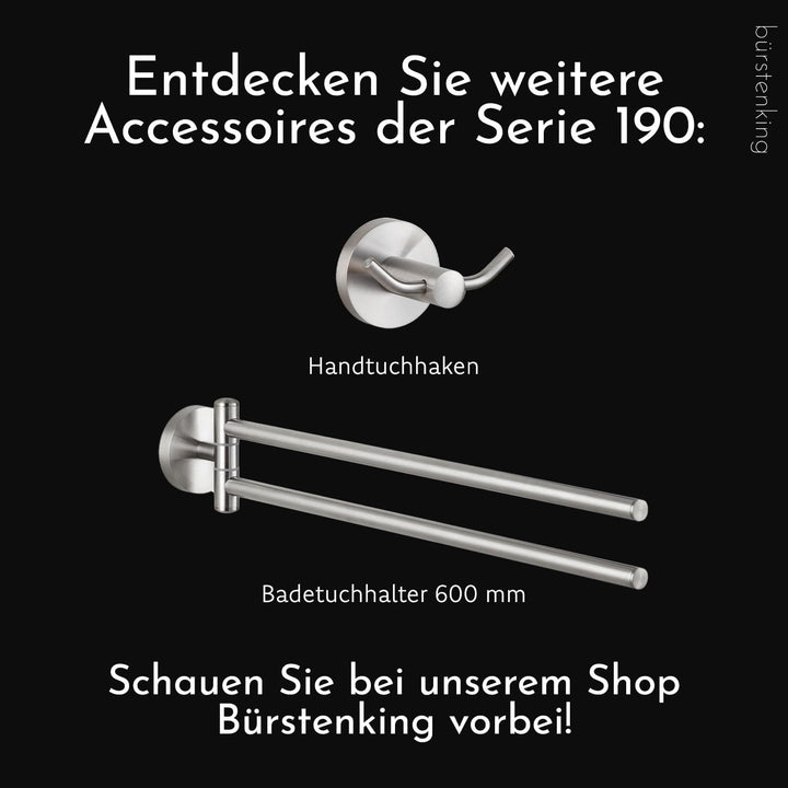 Bürstenking Badetuchhalter, Handtuchhalter mit Wandmontage, robuster & rostfreier gebürsteter Edelst