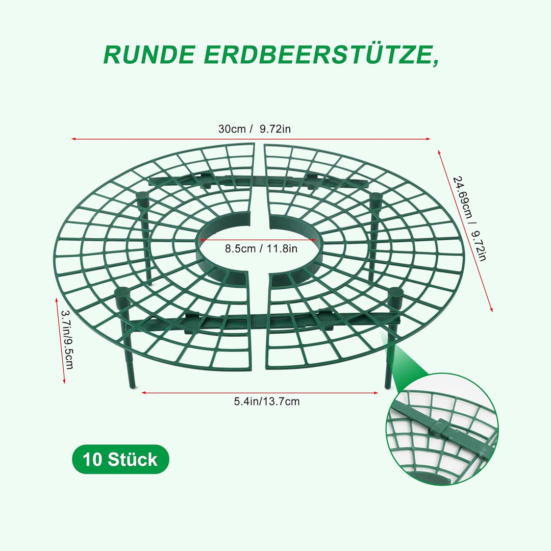 10 Stück Orbicular Erdbeerreifer,Erdbeerstützen Ständer,Schneckenschutz Erdbeerstützen,Schneckenschu