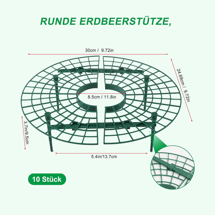 10 Stück Orbicular Erdbeerreifer,Erdbeerstützen Ständer,Schneckenschutz Erdbeerstützen,Schneckenschu