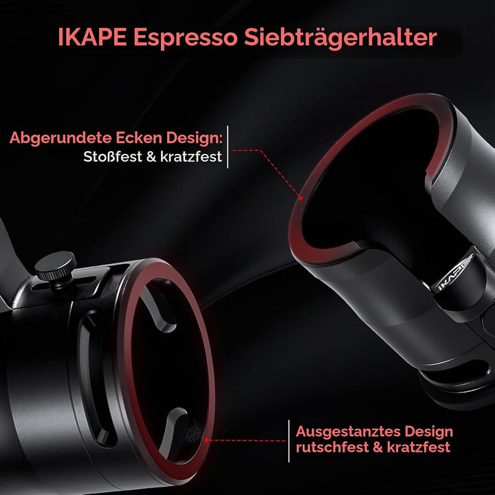 IKAPE Neu überarbeiteter Espresso-Tamper- und Siebträgerhalter – Basis aus Aluminiumlegierung zum An