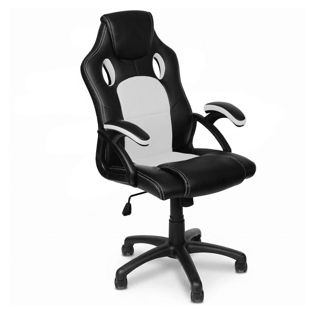 Panorama24 Gamer Stuhl Gaming Schreibtischstuhl Chefsessel Bürostuhl Ergonomisch, Weiss, 9 Farbvaria
