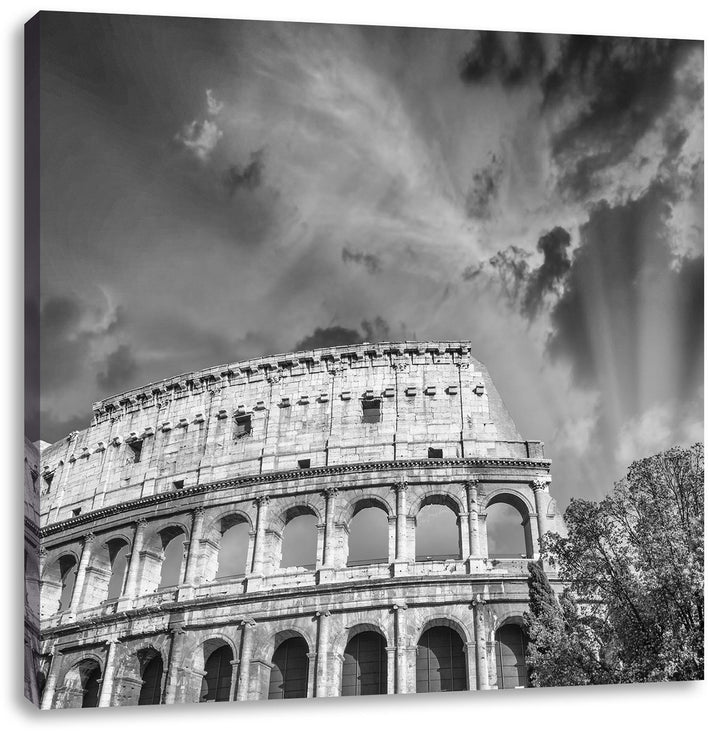 Pixxprint klassisches Colloseum in Rom als Leinwandbild/Grösse: 70x70 cm/Wandbild/Kunstdruck/fertig