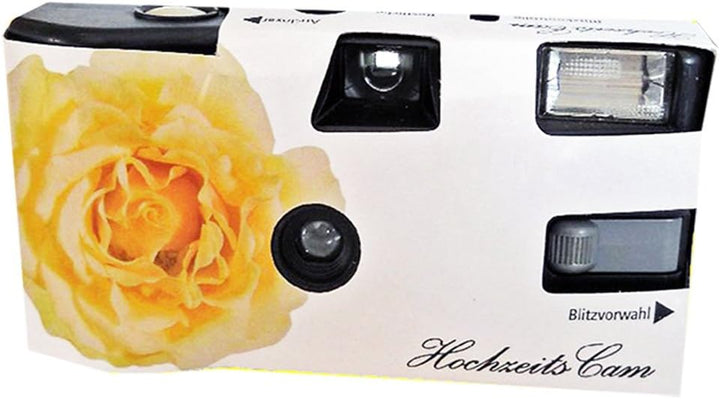 10 x 1A Photo PORST Hochzeitskamera/Einwegkamera gelbe Hochzeitsrose (deutsche Bedienungsanleitung,