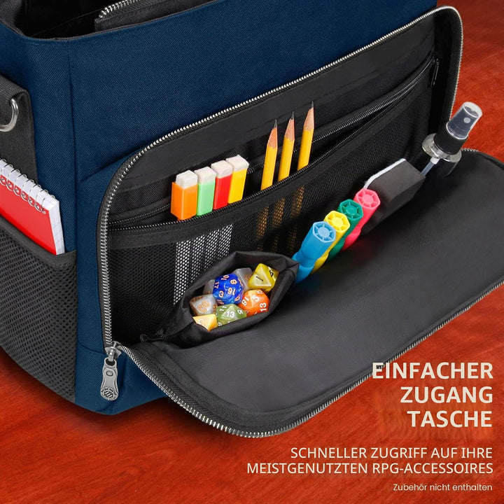 ENHANCE Player's Essentials DnD-Tasche, Sammleredition - Umhängetasche aus Drachenhaut für 2–4 Büche