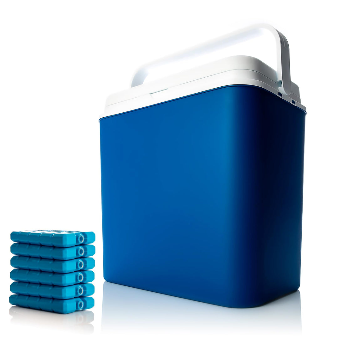 BigDean Kühlbox 24L / 10L / als Set - Thermobox aus Kunststoff - mit/ohne Kühlakkus - Outdoor Kühlta