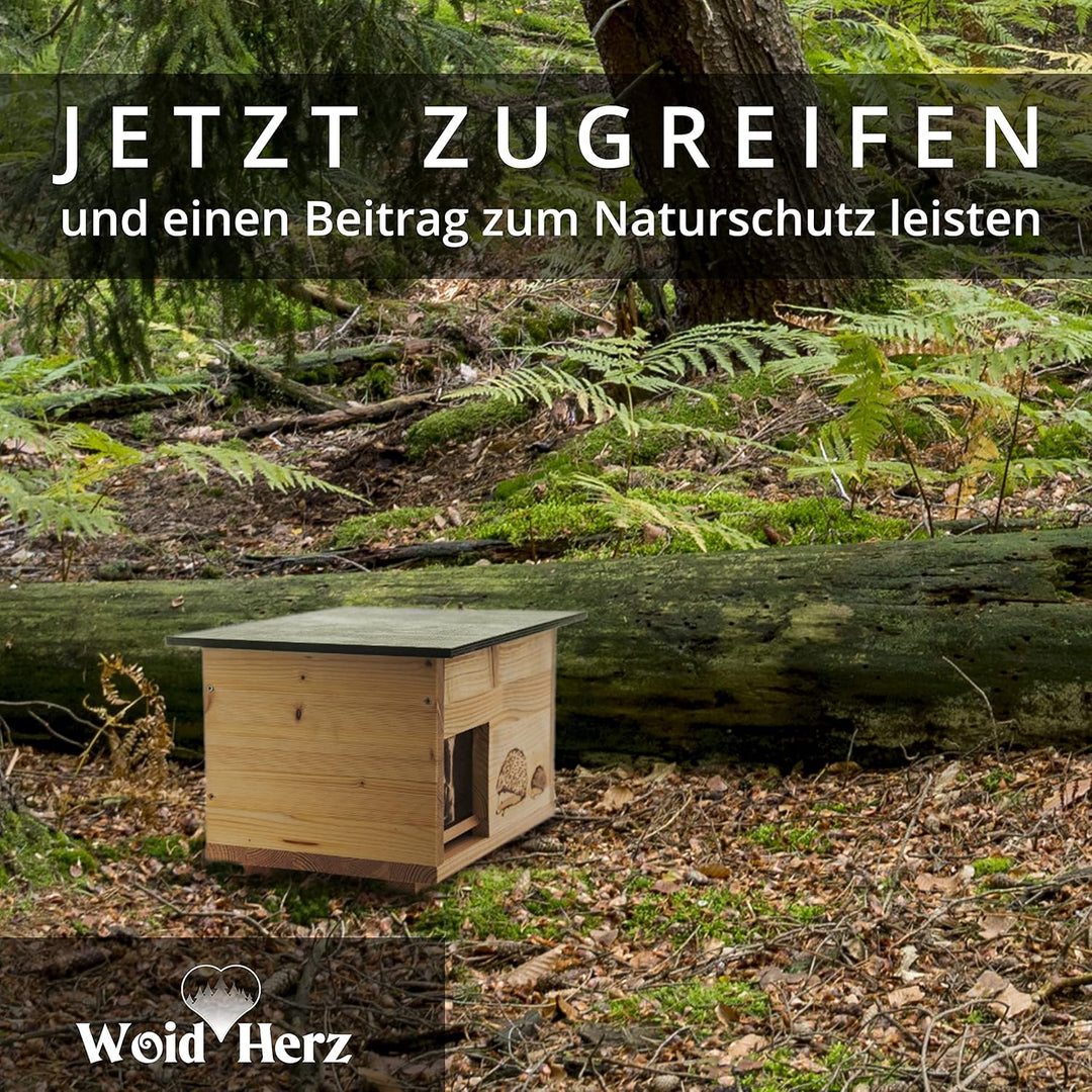 Igelhaus Neu imprägniert (IG4) Igelhotel Igelhütte Igelfutterhaus - Igelhaus mit Rattenklappe - mit