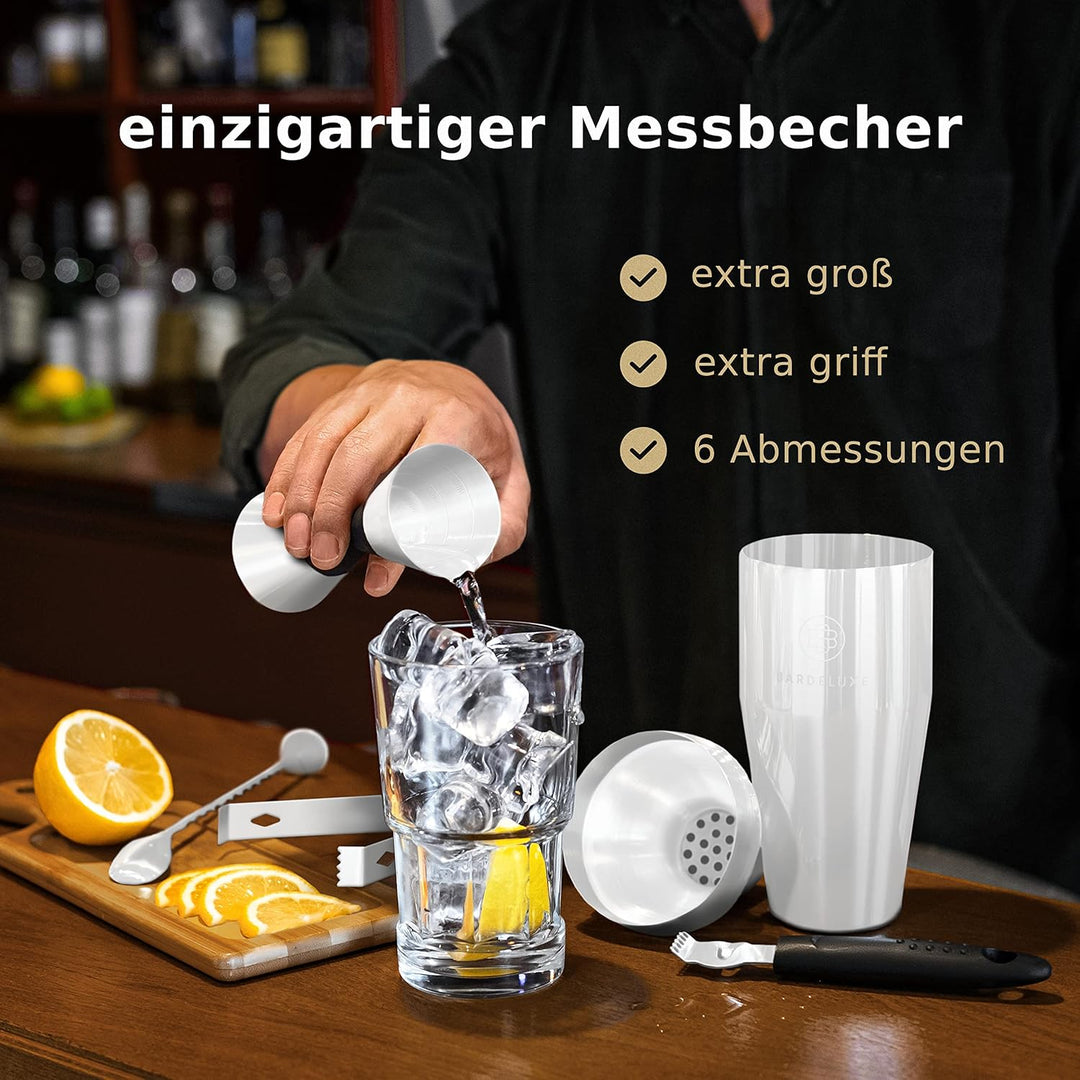 BarDeluxe® Cocktail Set 12-teilig, Barkeeper Set, Cocktail Mixer Set | 750ml Cocktailshaker Edelstah