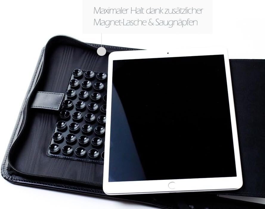 DELMON VARONE - Personalisierbare Tablet und Smartphone Schreibmappe DIN A5 aus Premium Boxcalf Lede