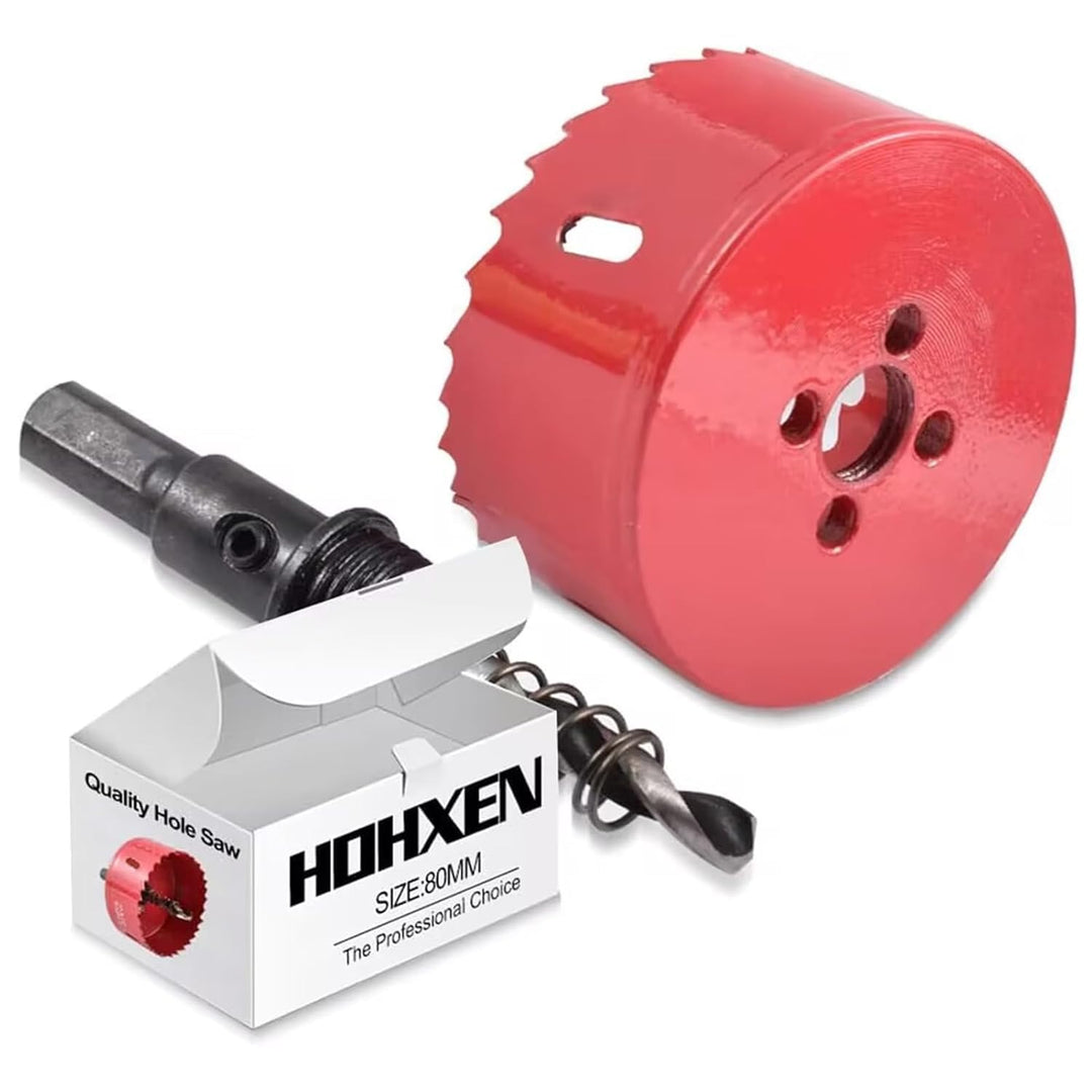 Lochsäge 80mm, M42 HSS Bi-Metall Lochöffner Cutter Werkzeug mit Positionierbohrer zum Schneiden von